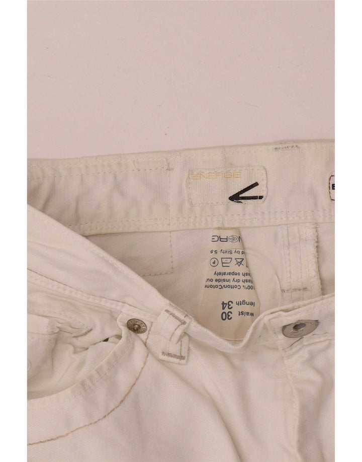 Energie Mens Emerson Straight Jeans W30 L34 Algodão Branco