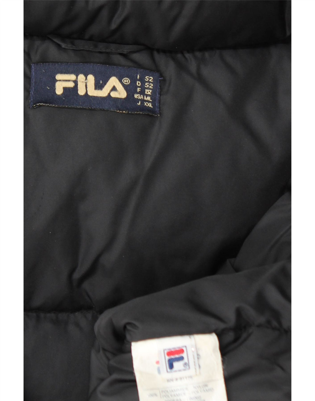 Jaqueta masculina Fila acolchoada com capuz IT 52 grande poliamida preta