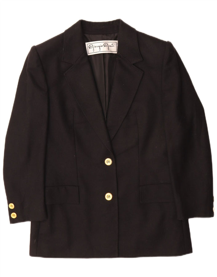 Jaqueta blazer feminina Giorgio Grati com 2 botões IT 44 lã preta média