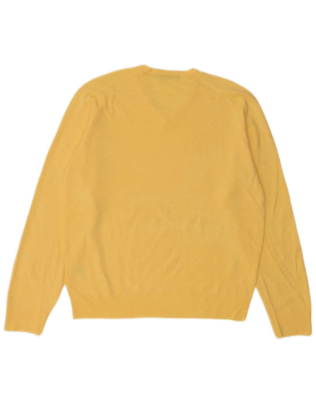 Suéter masculino Marks & Spencer com decote em V acrílico amarelo médio