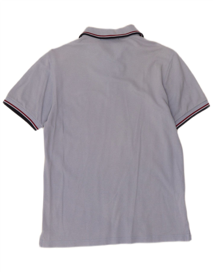 Camisa polo masculina Fred Perry pequena azul algodão