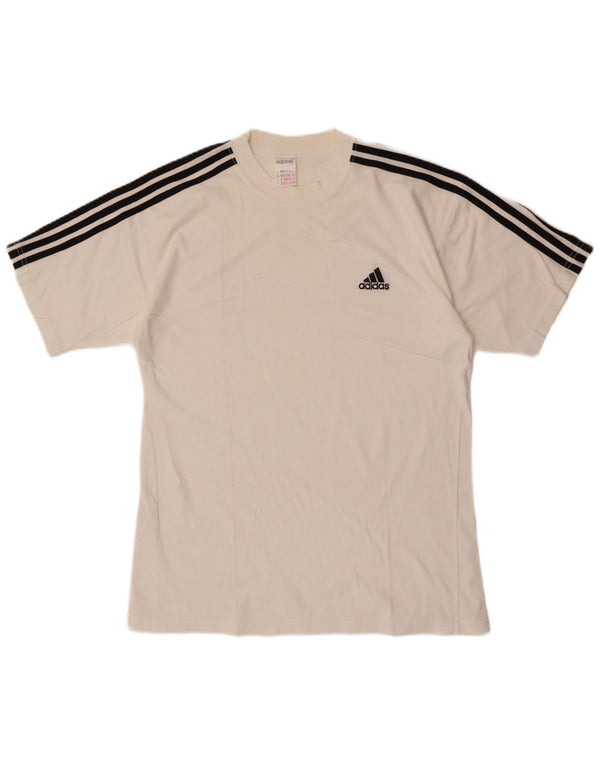 Adidas Mens T-Shirt Top UK 38/40 Médio Algodão Branco