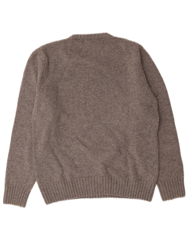 Suéter masculino Woolrich Graphic Jumper de lã manchada cinza médio