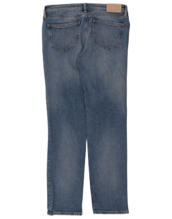 Tommy Hilfiger Feminino Rome Straight Jeans W29 L30 Azul Algodão