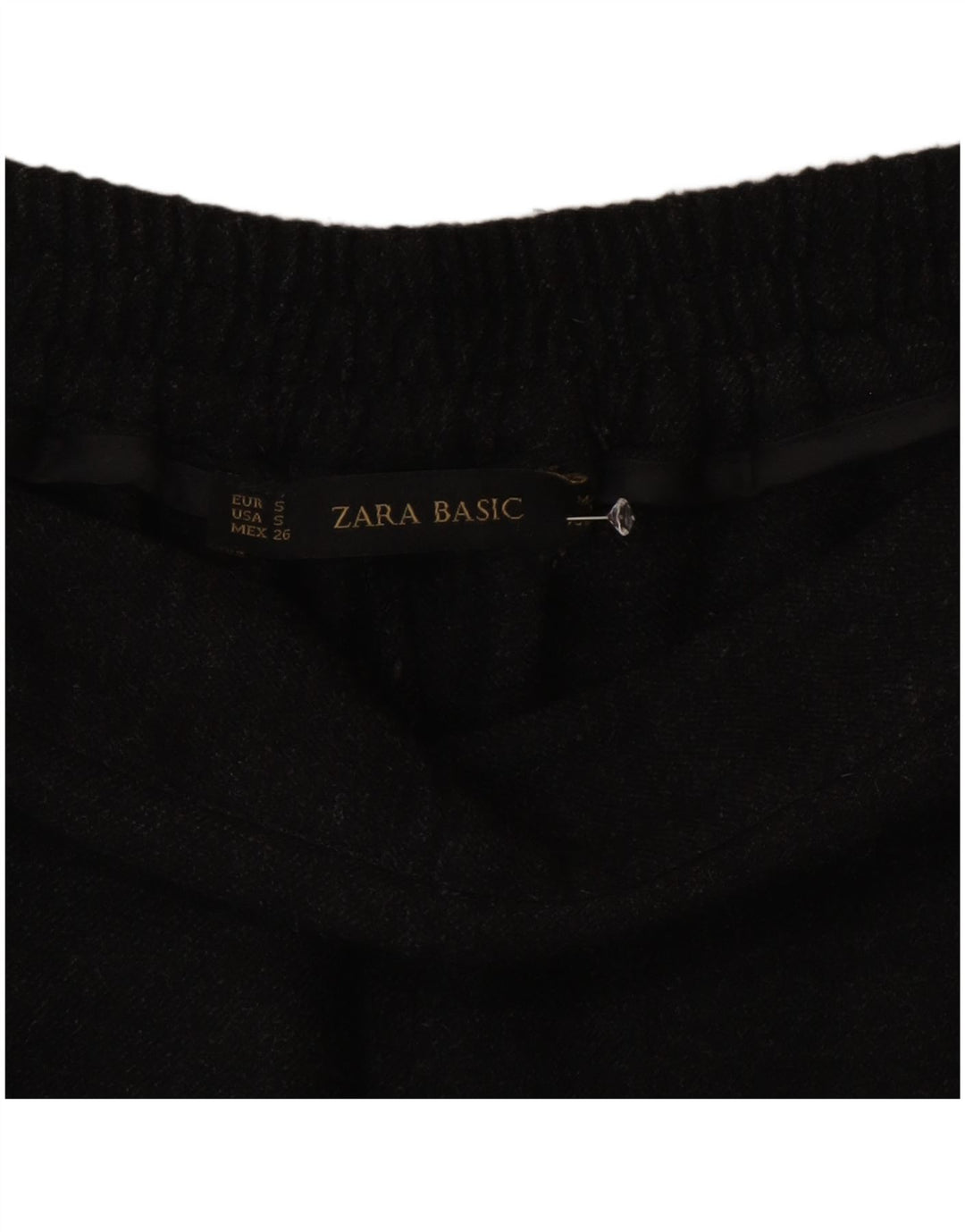 Calça feminina casual slim Zara pequena W26 L28 cinza