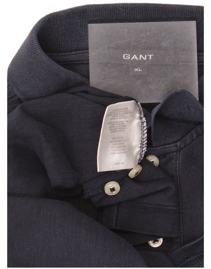 Camisa polo masculina Gant XL azul marinho algodão