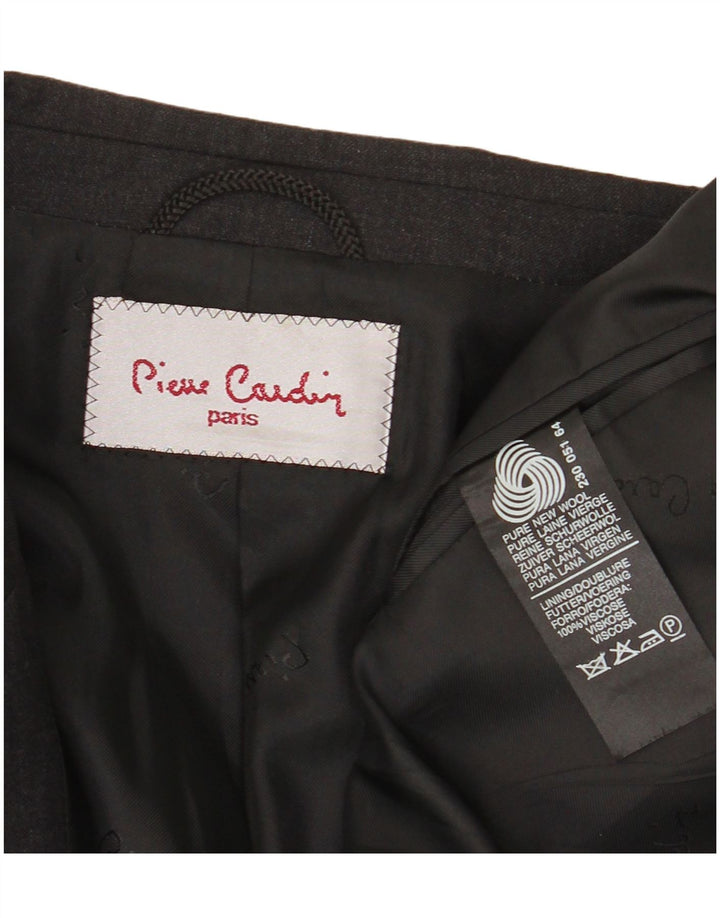 Jaqueta blazer masculina Pierre Cardin com 3 botões Reino Unido 40 grande cinza nova lã