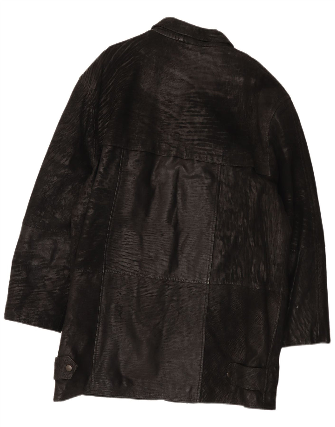 Casaco de couro masculino Carlo Santini Reino Unido 44 2XL couro preto
