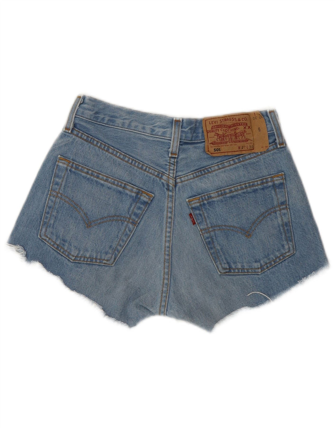 Shorts jeans feminino 501 da Levi's W27 pequeno listrado azul clássico