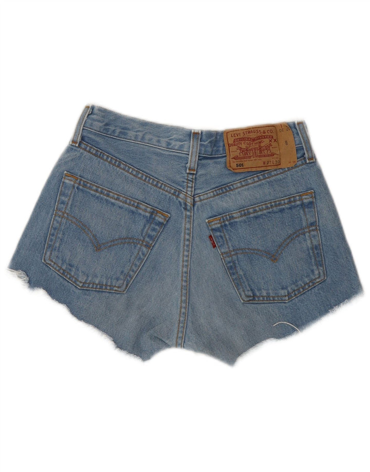 Shorts jeans feminino 501 da Levi's W27 pequeno listrado azul clássico