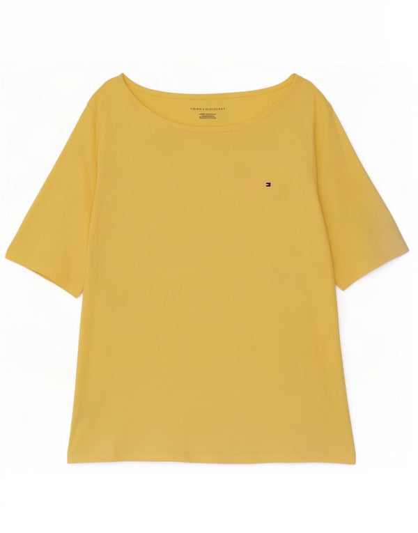 Camiseta feminina Tommy Hilfiger UK 18 XL algodão amarelo