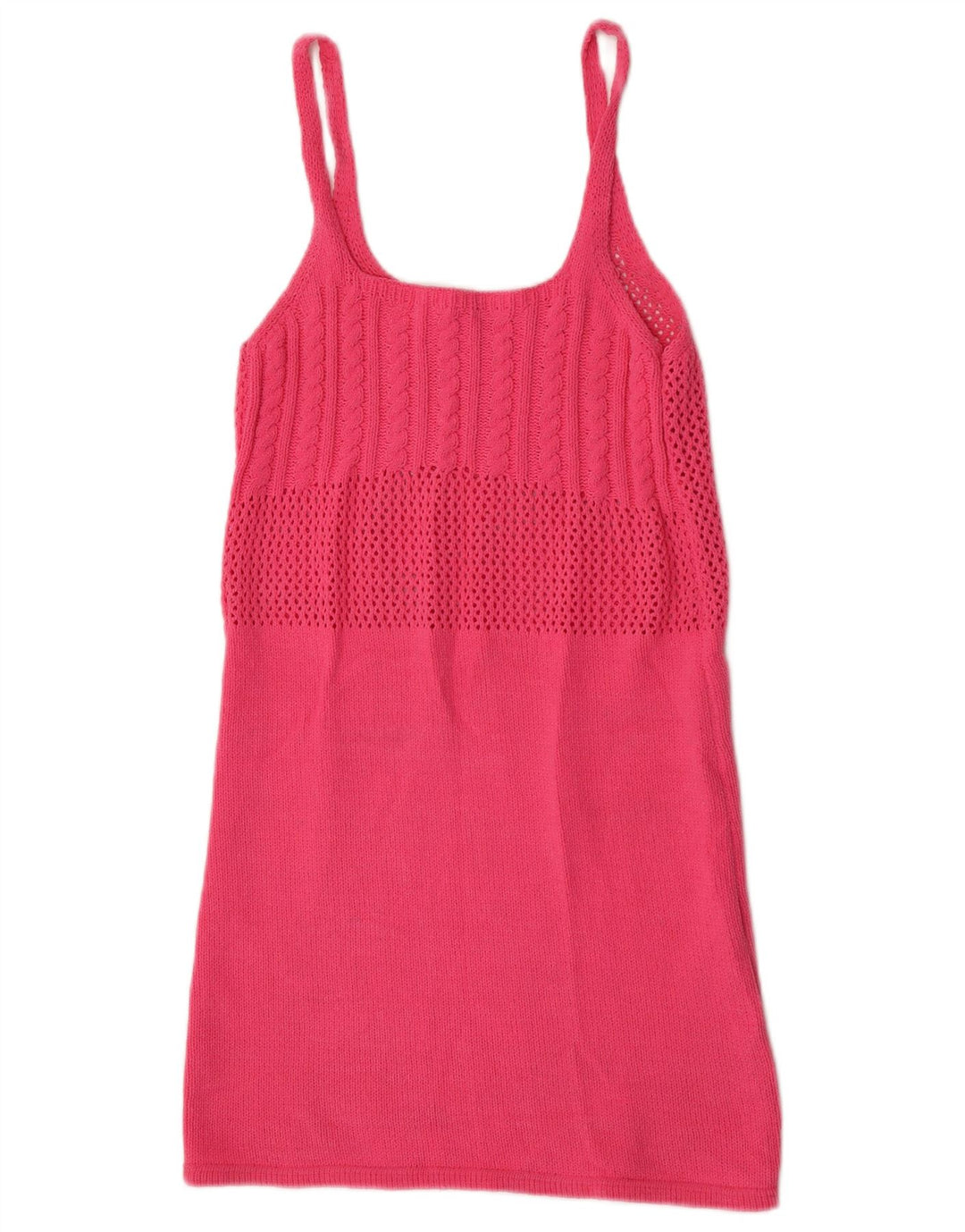 Zara Vestido feminino de malha UK 12 poliéster rosa médio