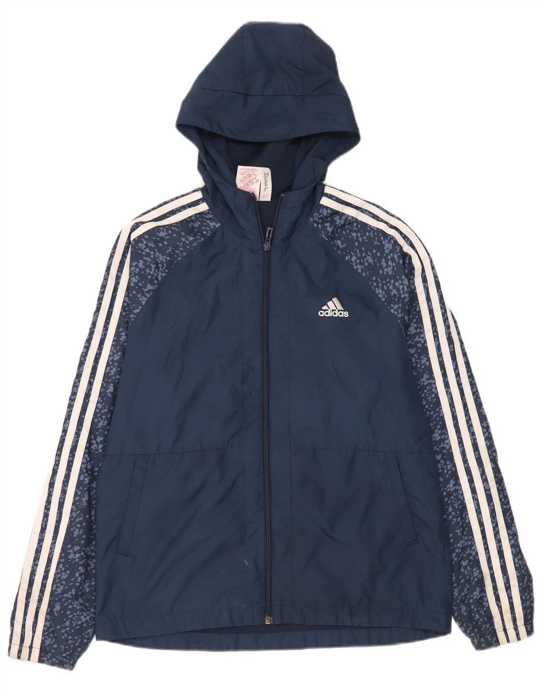 Casaco de treino com capuz Adidas Boys 13-14 anos azul marinho poliéster