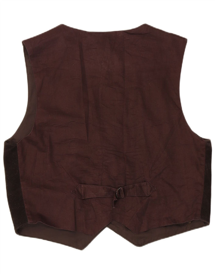 Colete de camurça masculino vintage 2XL poliéster marrom
