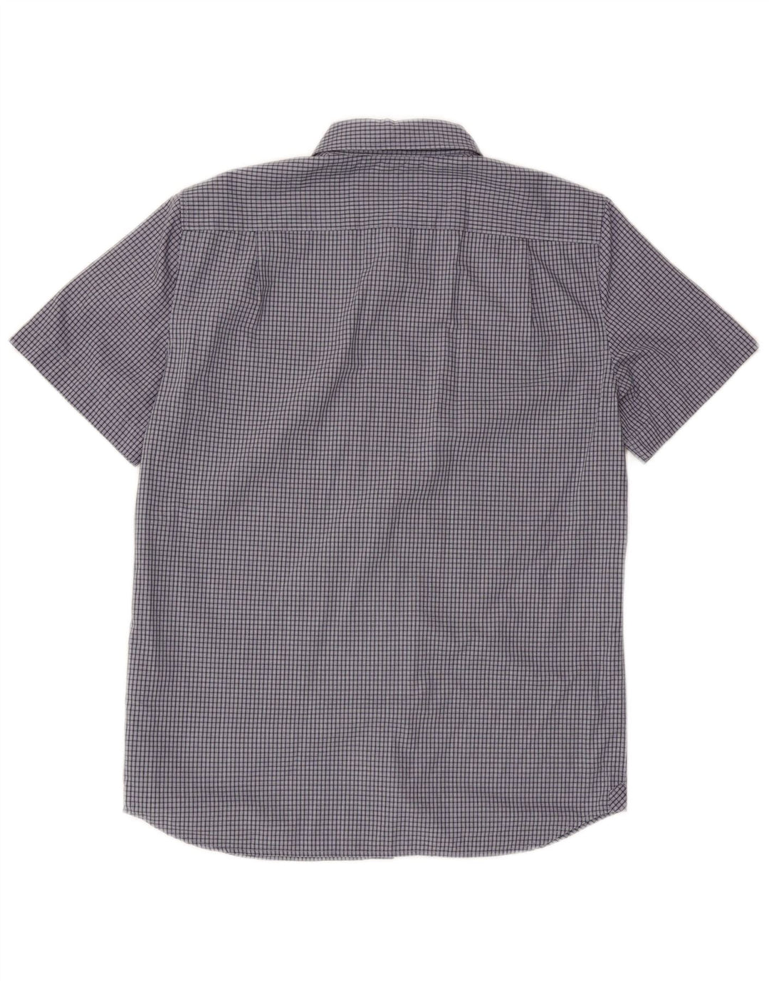 Lacoste camisa masculina de manga curta tamanho 40 médio azul marinho xadrez algodão