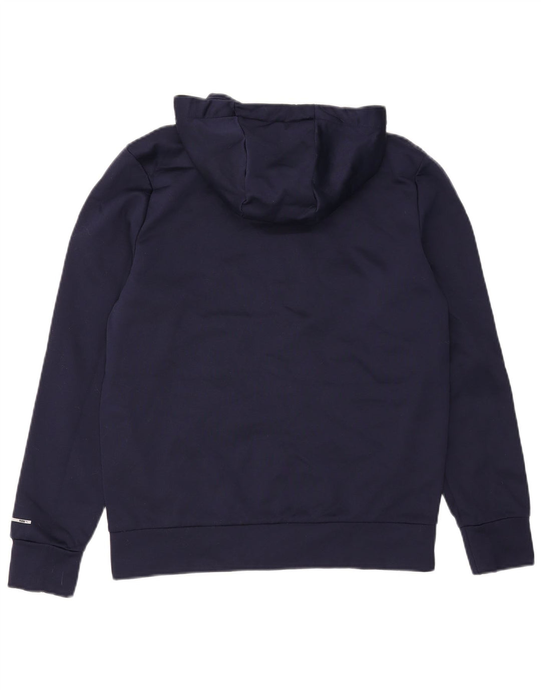 Suéter masculino Puma com capuz e zíper pequeno azul marinho poliéster