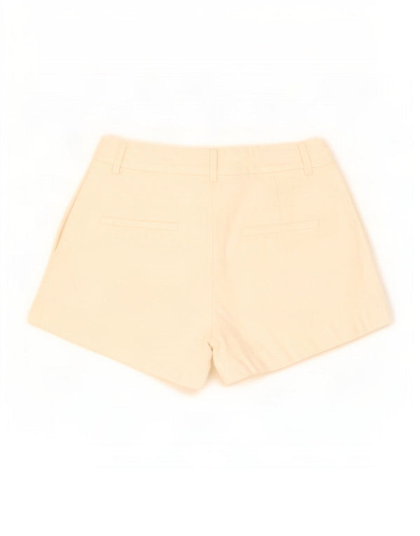 Zara Shorts Chino feminino de cintura alta EU 34 2XS W24 algodão branco