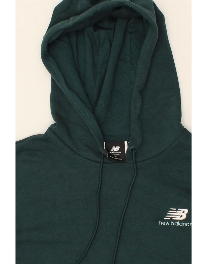 NEW BALANCE Mens Hoodie Jumper Medium Green Cotton