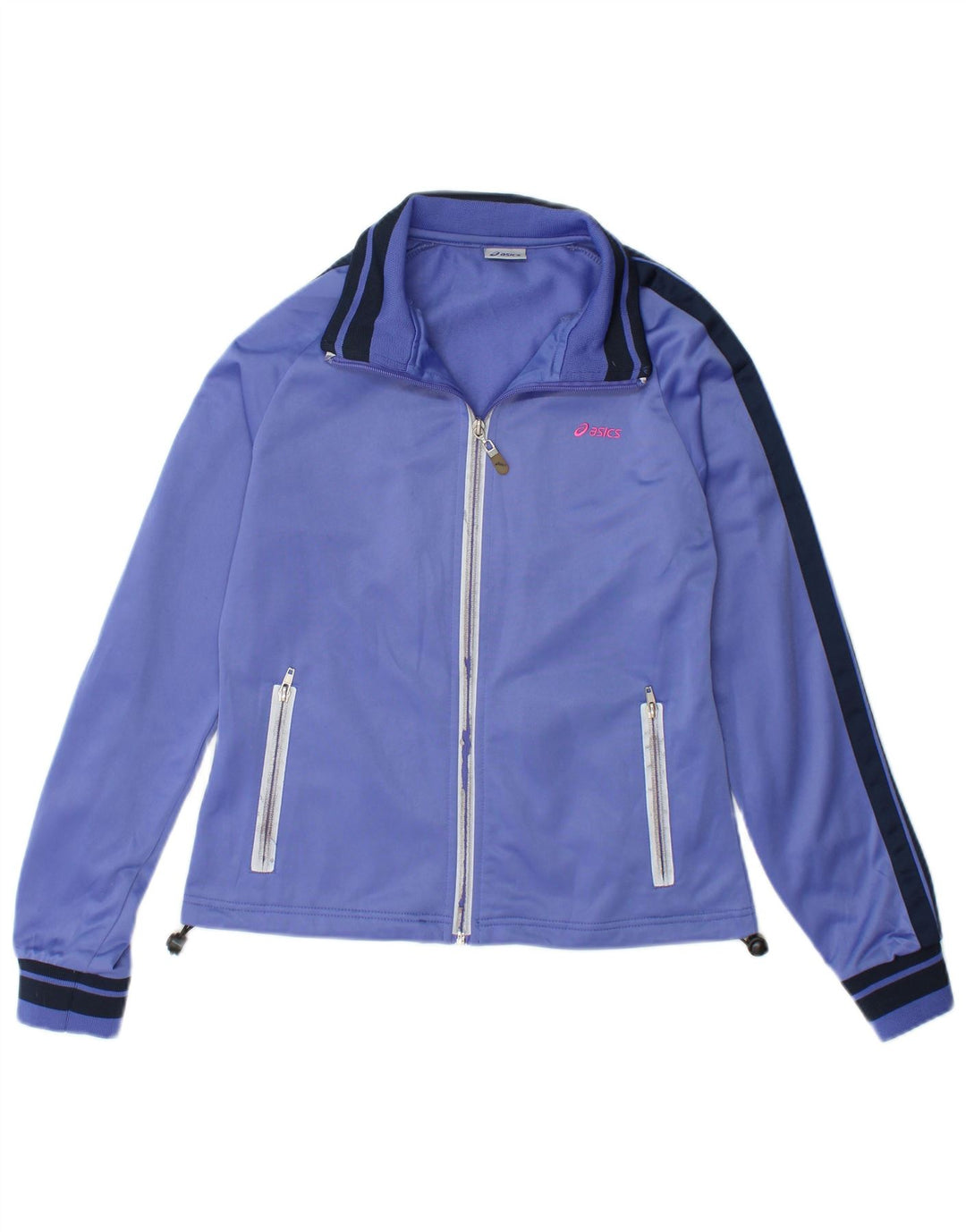 Asics Womens Tracksuit Top Jacket UK 12 Médio Roxo Poliéster