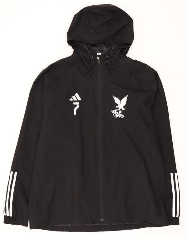 Adidas Mens Graphic Hooded Rain Jacket UK 42 XL Poliéster Preto