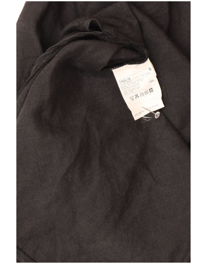 Blusa feminina manga 3/4 Benetton UK 10 pequena linho preto