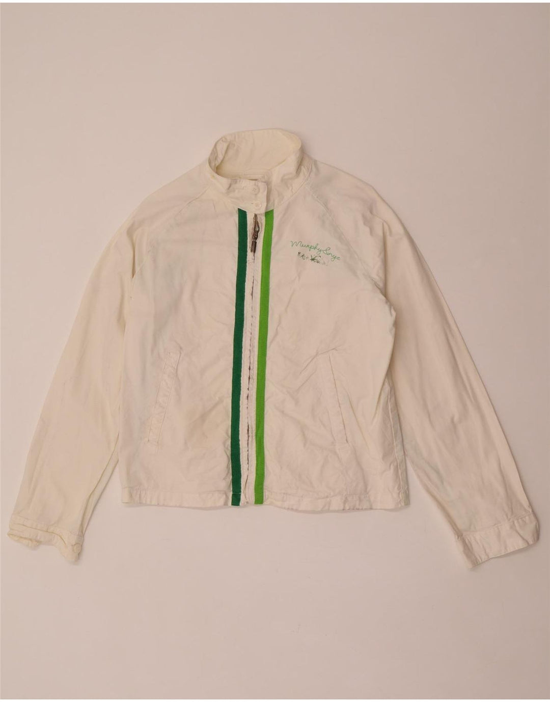 Jaqueta Bomber Feminina Murphy & Nye Reino Unido 16 Grande Algodão Branco