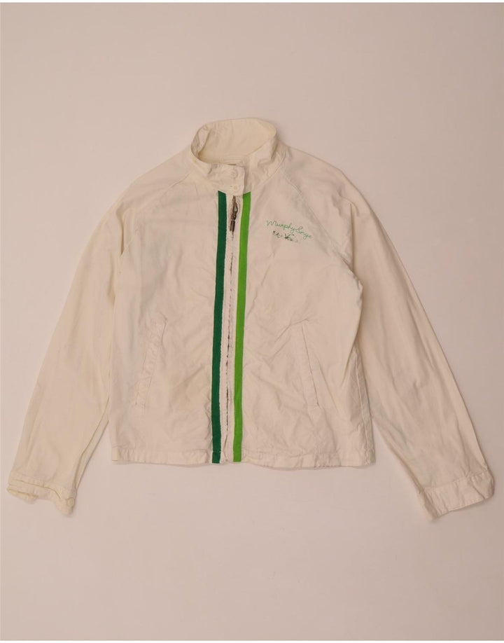 Jaqueta Bomber Feminina Murphy & Nye Reino Unido 16 Grande Algodão Branco