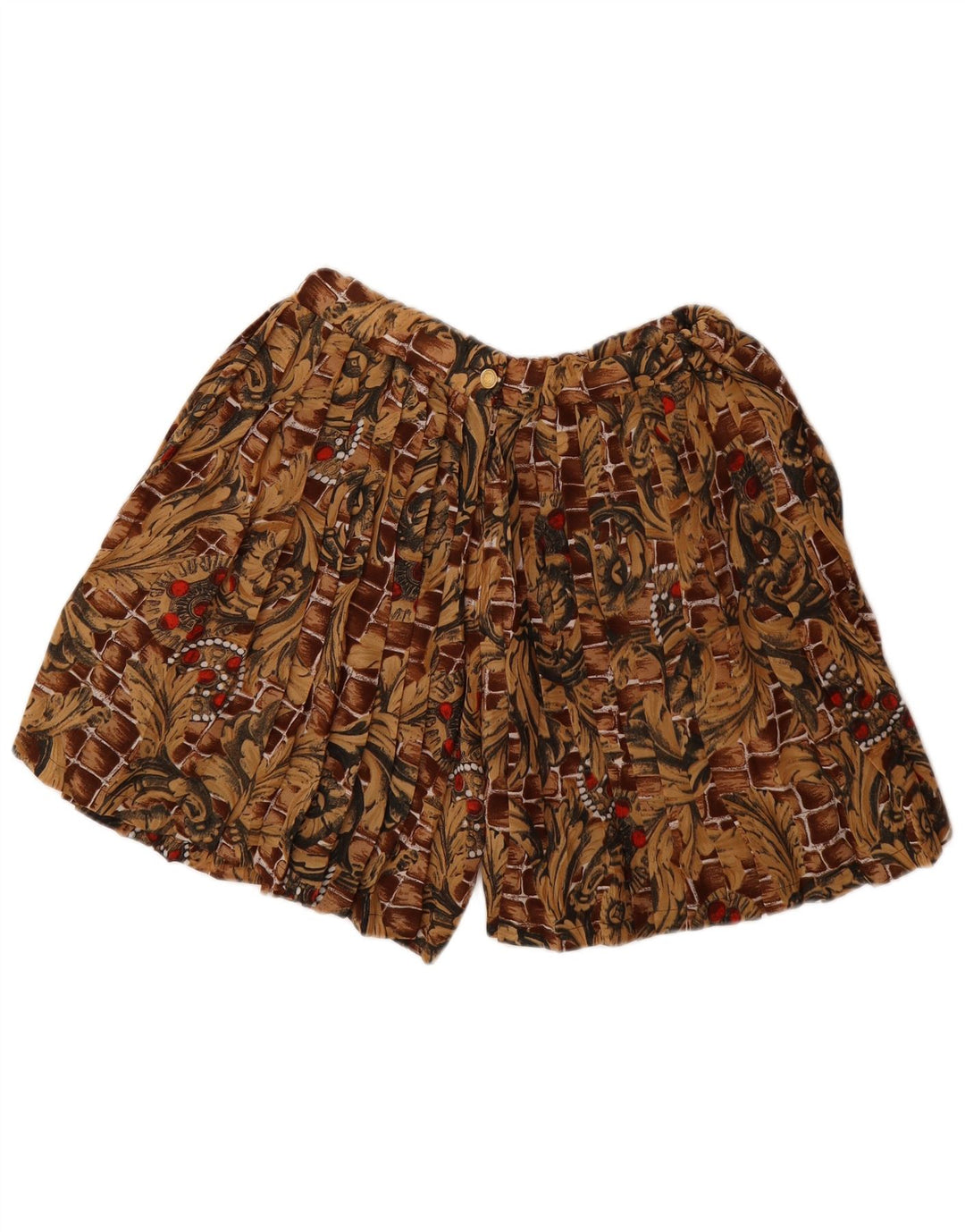 Shorts Chino feminino VINTAGE de cintura alta IT 46 grande W32 marrom floral