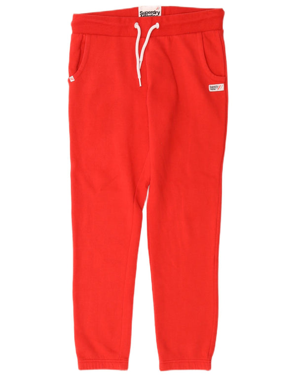 Calça de treino feminina Superdry Joggers UK 12 algodão vermelho médio