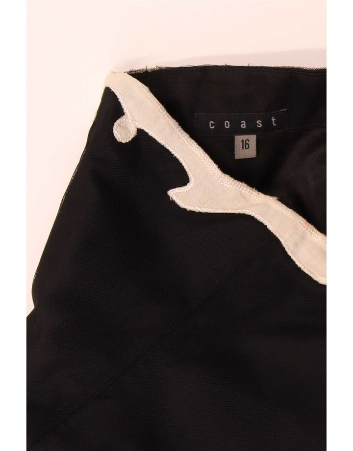 Vestido feminino sem alças Coast UK 16 grande poliéster floral preto