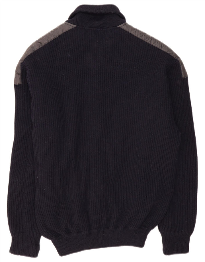 Suéter cardigã masculino North Pole XL lã azul marinho