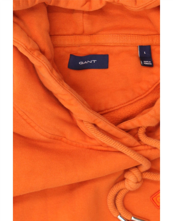 GANT Womens Crop Hoodie Jumper UK 14 Large Orange Cotton Vintage Gant and Second-Hand Gant from Messina Hembry 