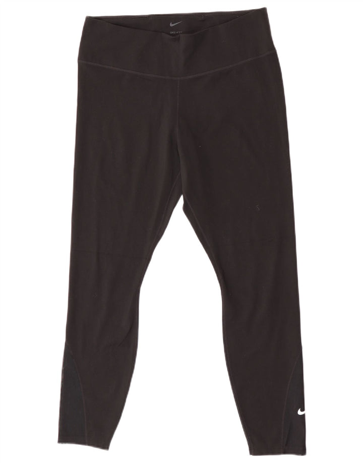 Leggings Nike Dri Fit Crop Femininas UK 14 Grande Preto