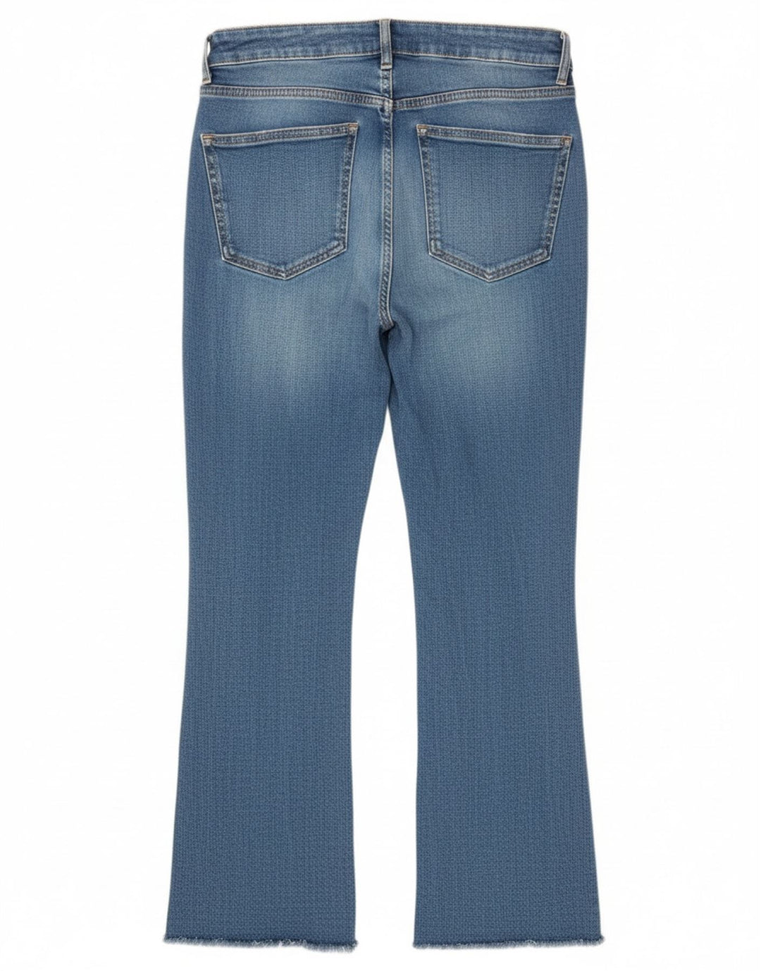 Zara Calça Jeans Feminina Crop Bootcut EU 38 Pequeno W28 L26 Azul