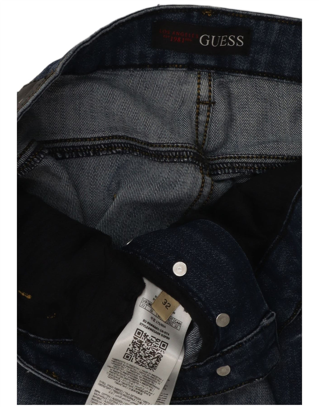 Guess Mens Slim Jeans W32 L32 Azul Algodão