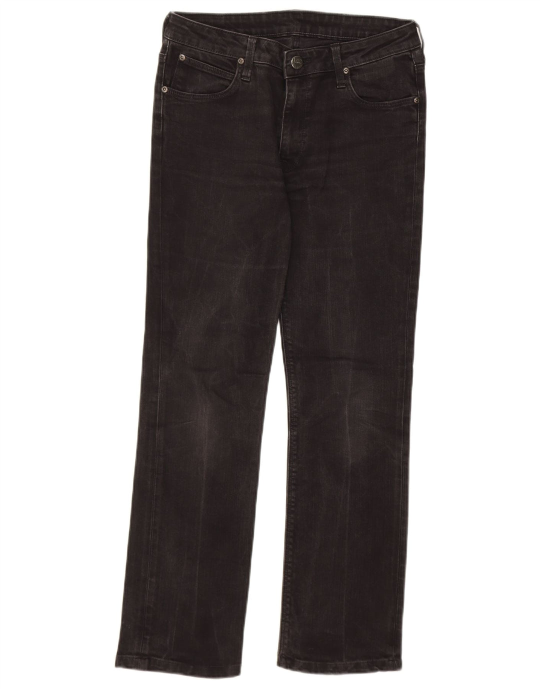 Jeans retos femininos LEE W29 L28 algodão preto