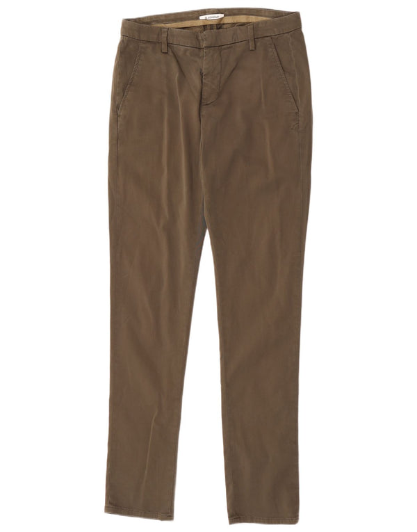 Calça Chino Masculina Slim Dondup W33 L33 Algodão Cáqui