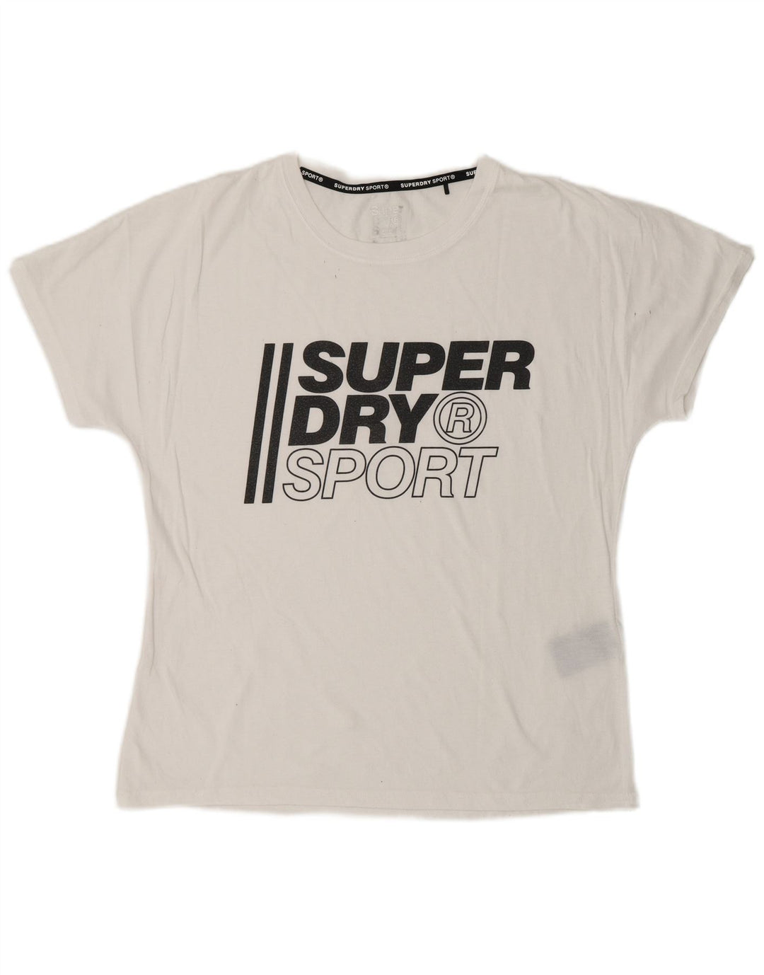 Camiseta feminina SUPERDRY com estampa gráfica UK 12 poliéster branco médio