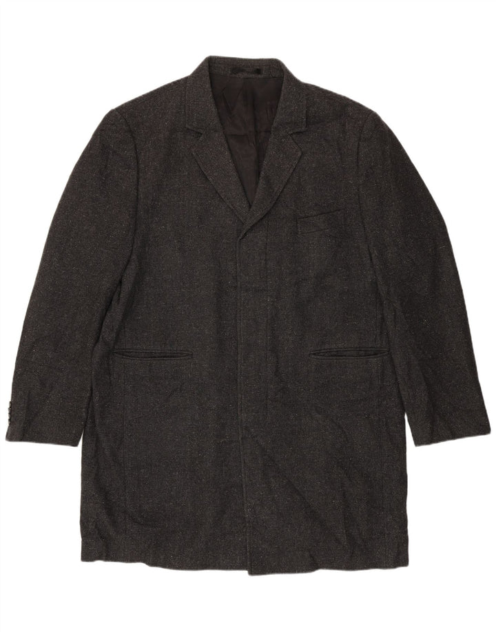 Jaqueta Blazer Aberta Masculina Marks & Spencer Reino Unido 44 2XL Lã Cinza