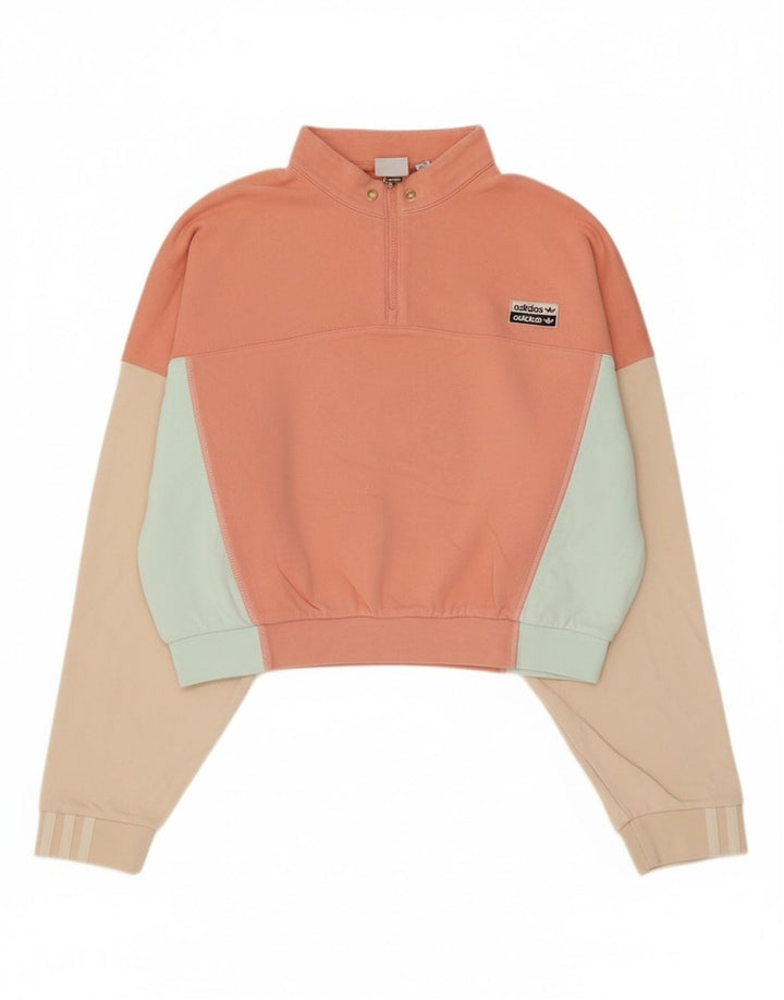 Adidas Womens Oversized Crop Moletom Jumper Reino Unido 14 Médio Rosa