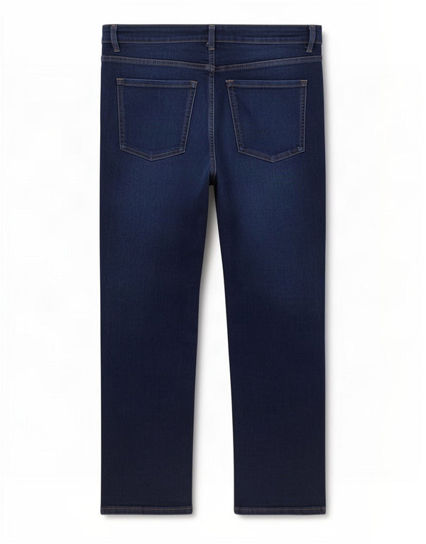 Jeans retos femininos Marks & Spencer Reino Unido 18 XL W38 L27 algodão azul marinho