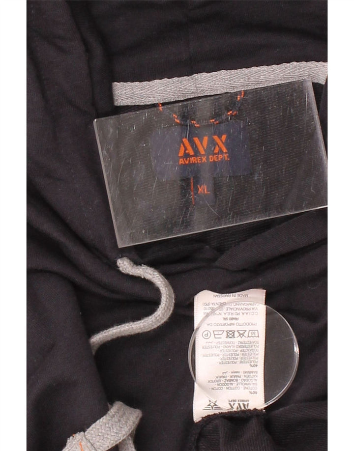 AVIREX Mens Graphic Hoodie Jumper XL Navy Blue Cotton Vintage Avirex and Second-Hand Avirex from Messina Hembry 