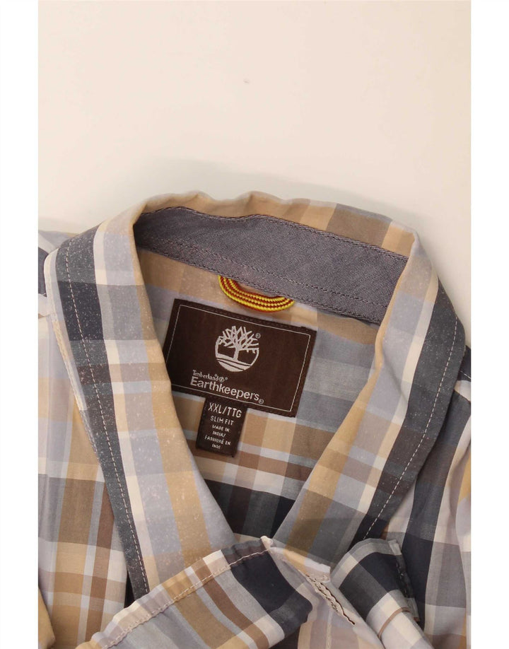 Camisa masculina Timberland Earthkeepers de manga curta 2XL xadrez multicolorida