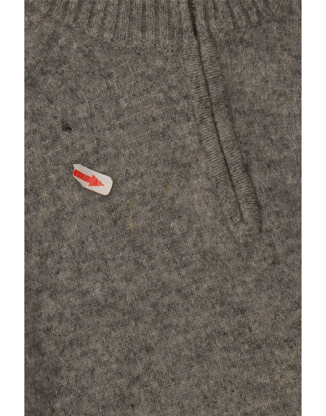 Suéter masculino Kappa com zíper e gola 2XL lã virgem manchada cinza