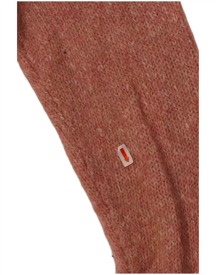 Suéter cardigã feminino L.L.Bean Reino Unido 16 grande acrílico rosa