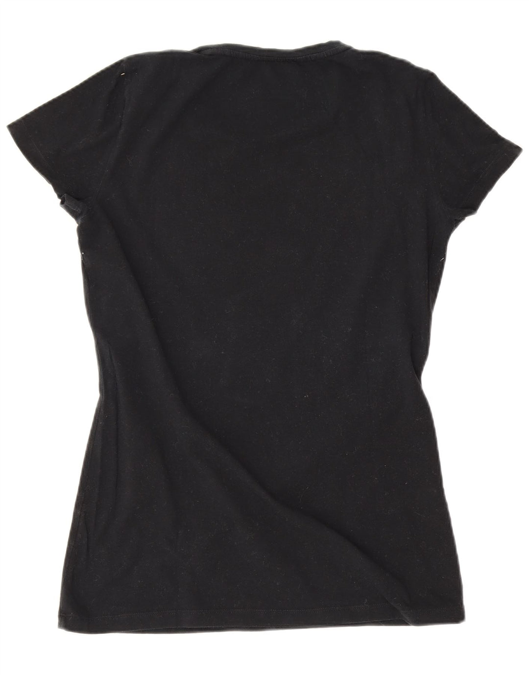 Camiseta feminina gráfica Gas Top UK 8 pequena preta