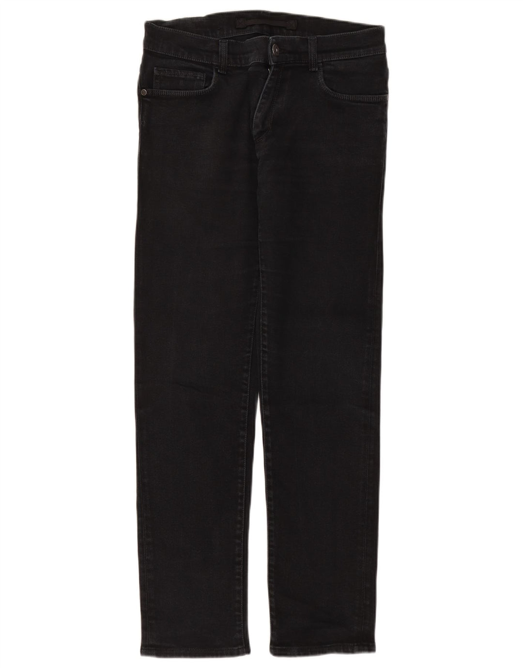 Trussardi Calça jeans reta masculina W34 L30 preta