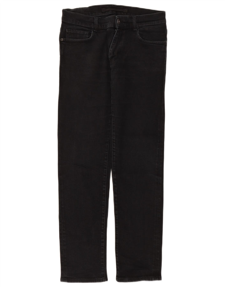 Trussardi Calça jeans reta masculina W34 L30 preta