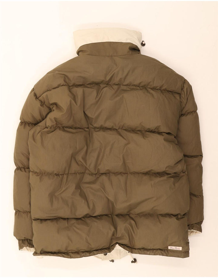 Jaqueta masculina acolchoada reversível com capuz Stratos UK 38 Medium Beige Colourblock