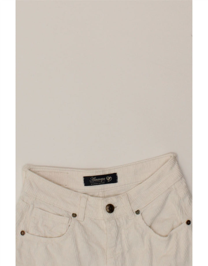 VINTAGE Womens Tapered Corduroy Trousers W26 L26 White Cotton Vintage Vintage and Second-Hand Vintage from Messina Hembry 